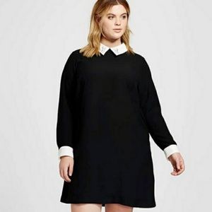 Victoria Beckham for Target black rabbit collared shirt dress
